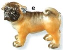 Kubla Crafts Bejeweled Enamel 4515 Pug Dog Brooch