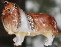 Kubla Crafts Bejeweled Enamel 4518 Sheltie Dog Brooch or Collie