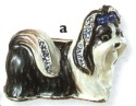Kubla Crafts Bejeweled Enamel KUB 4521 Shih Tzu Dog Brooch