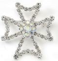Kubla Crafts Bejeweled Enamel 4530A Cross Brooch