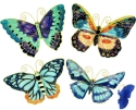 Kubla Crafts Cloisonne 4621M Cloisonne Magnetic Butterfly Ornaments Set of 4