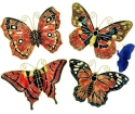 Kubla Crafts Cloisonne 4622M Cloisonne Magnetic Butterfly Ornaments Set of 4