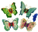 Kubla Crafts Cloisonne 4624M Cloisonne Magnetic Butterfly Ornaments Set of 4