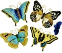 Kubla Crafts Cloisonne 4625M Cloisonne Magnetic Butterfly Ornaments Set of 4