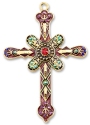 Kubla Crafts Cloisonne 4711 Enameled Double Sided Cross Ornament
