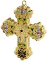 Kubla Crafts Bejeweled Enamel 4719 Filigree Cross Ornament Set of 2