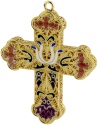Kubla Crafts Bejeweled Enamel 4720 Filigree Cross Ornament Set of 2