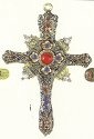 Kubla Crafts Bejeweled Enamel 4721 Gem Cross Ornament Set of 2
