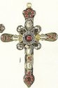 Kubla Crafts Bejeweled Enamel 4722 Gem Cross Ornament Set of 2