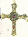 Kubla Crafts Bejeweled Enamel 4724 Gem Cross Ornament Set of 2