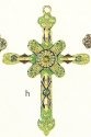 Kubla Crafts Bejeweled Enamel 4730 Gem Cross Ornament double sided Set of 2