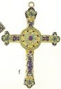 Kubla Crafts Bejeweled Enamel 4731 Gem Cross Ornament double sided Set of 2