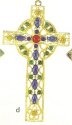 Kubla Crafts Bejeweled Enamel 4736 Gem Cross Ornament Set of 2