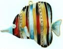 Kubla Crafts Cloisonne 4783OR Bejeweled Orange Yel Fish Ornament