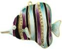 Kubla Crafts Cloisonne 4783PU Bejeweled Purple Fish Ornament