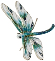 Kubla Crafts Cloisonne 4791TW Bejeweled White Turquoise Dragonfly Ornament