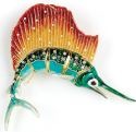 Kubla Crafts Cloisonne 4796AQ Jewel Silfish Ornament