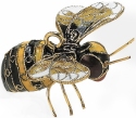 Kubla Crafts Cloisonne 4814 Enamel Bumble Bee Ornament Set of 2