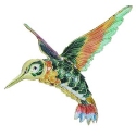 Kubla Crafts Cloisonne 4844BG Articulated Enamel Hummingbird Ornament