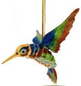 Kubla Crafts Cloisonne 4844MG Articulated Enamel Hummingbird Ornament