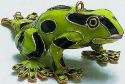 Kubla Crafts Cloisonne 4846GB Cloisonne Green Dart Frog Ornament