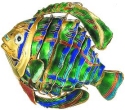 Kubla Crafts Cloisonne 4873G Cloisonne Large Art Green Fish Ornament