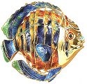 Kubla Crafts Cloisonne 4873PR Cloisonne Art Large Seaweed Fish Ornament