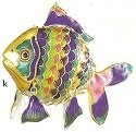 Kubla Crafts Cloisonne 4874- Cloisonne Art Large Fish Ornament