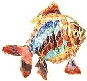 Kubla Crafts Cloisonne 4874PR Cloisonne Art Large Fish Ornament