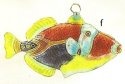 Kubla Crafts Cloisonne 4879 Cloisonne Trigger Fish Ornament