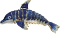 Kubla Crafts Cloisonne 4885B Cloisonne Large Blue Dolphin Ornament