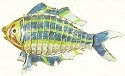 Kubla Crafts Cloisonne 4886BG Cloisonne Large Art Fish Ornament