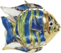 Kubla Crafts Cloisonne 4899B Cloisonne Large Art Fish Blue Ornament