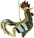Kubla Crafts Cloisonne 4918- Enamel Rooster Ornament no legs