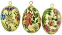 Kubla Crafts Cloisonne 4973 Cloisonne Large Gold Egg Ornament Set of 6