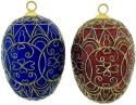 Kubla Crafts Cloisonne 4976 Cloisonne Large Egg Ornament Set of 2