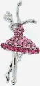 Kubla Crafts Bejeweled Enamel '0224 Austrian Crystal Brooch Ballerina