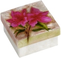 Kubla Crafts Capiz 1269 Capiz Shell Box Azalea Flower