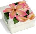 Kubla Crafts Capiz 1535 Pink Plumeria Capiz Box