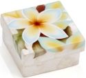 Kubla Crafts Capiz 1735 Capiz Box White Plumeria