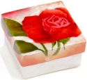 Kubla Crafts Capiz 1739 Capiz Box Red Rose