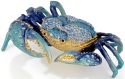 Kubla Crafts Bejeweled Enamel 3298 Blue Crab Extra Large Box