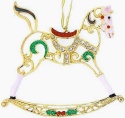 Kubla Crafts Bejeweled Enamel 3681 Bejeweled Enamel Ornament Rocking Horse