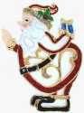 Kubla Crafts Bejeweled Enamel 3687 Bejeweled Enamel Ornament Santa