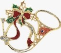 Kubla Crafts Bejeweled Enamel 3688 Christmas Horn Ornament