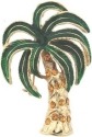 Kubla Crafts Bejeweled Enamel 4556 Palm Tree Brooch Set of 2