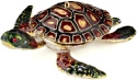 Kubla Crafts Cloisonne KUB 5 4772BR Jewel Sea Turtle Ornament Brown
