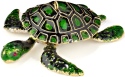 Kubla Crafts Cloisonne 4772GR Jewel Sea Turtle Ornament