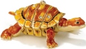 Kubla Crafts Cloisonne KUB 5 4773BR Jeweled Turtle Ornament Brown