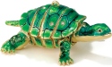 Kubla Crafts Cloisonne KUB 5 4773GR Jewel Green Turtle Ornament